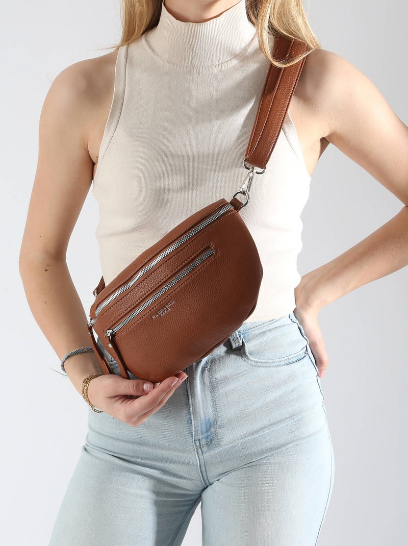 Sac Banane Miniprix Toile Enduite Camel - Kiabi