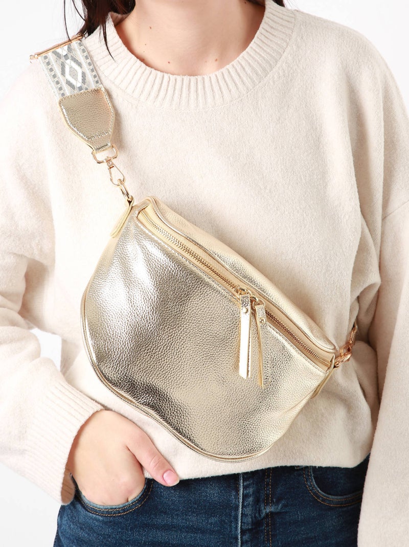 Sac Banane Miniprix Toile Enduite Gold - Kiabi