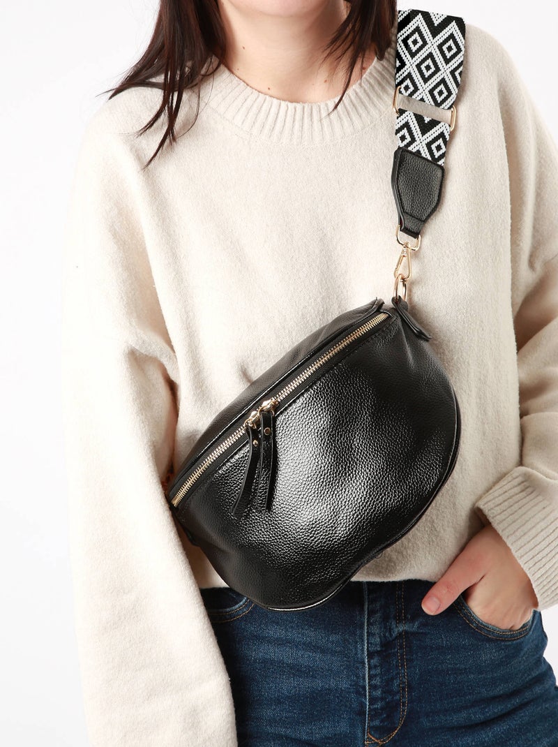 Sac Banane Miniprix Toile Enduite Noir - Kiabi