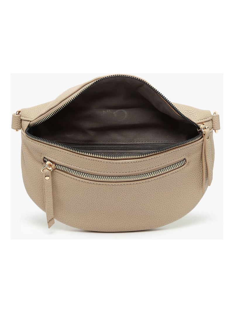 Sac Banane Miniprix Toile Enduite Taupe - Kiabi