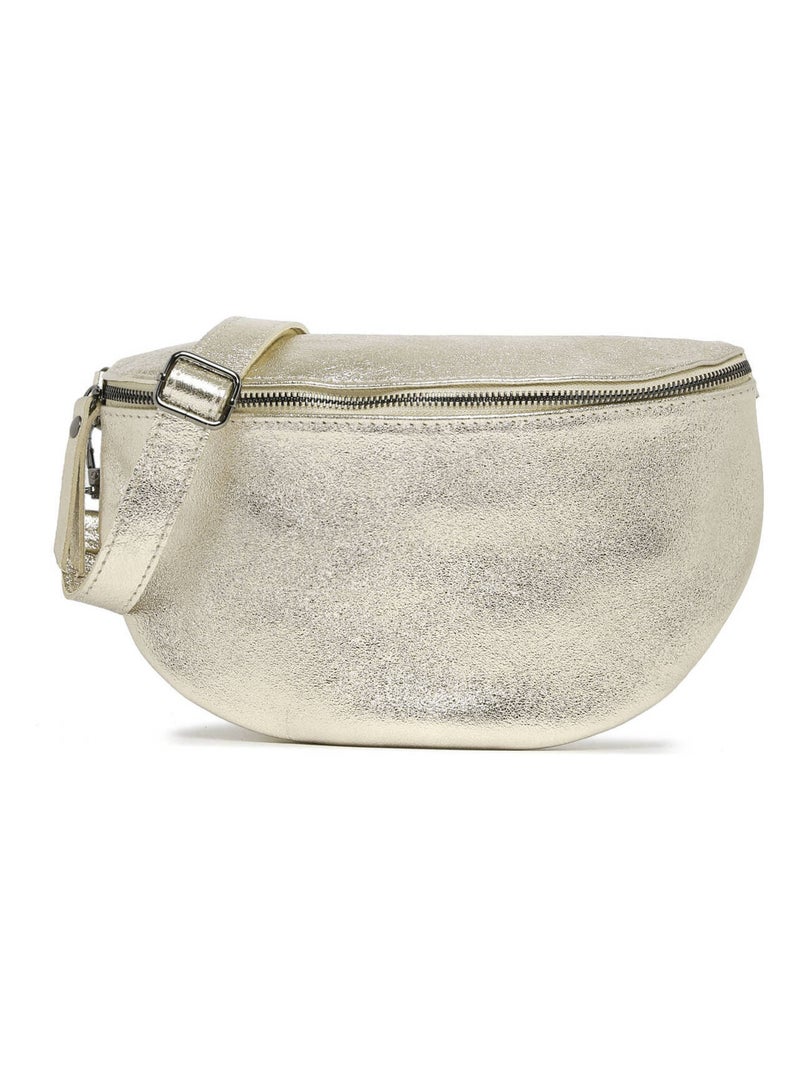 Sac Banane Nine Cuir Milano Cuir De Vachette Gris Argenté Gris - Kiabi