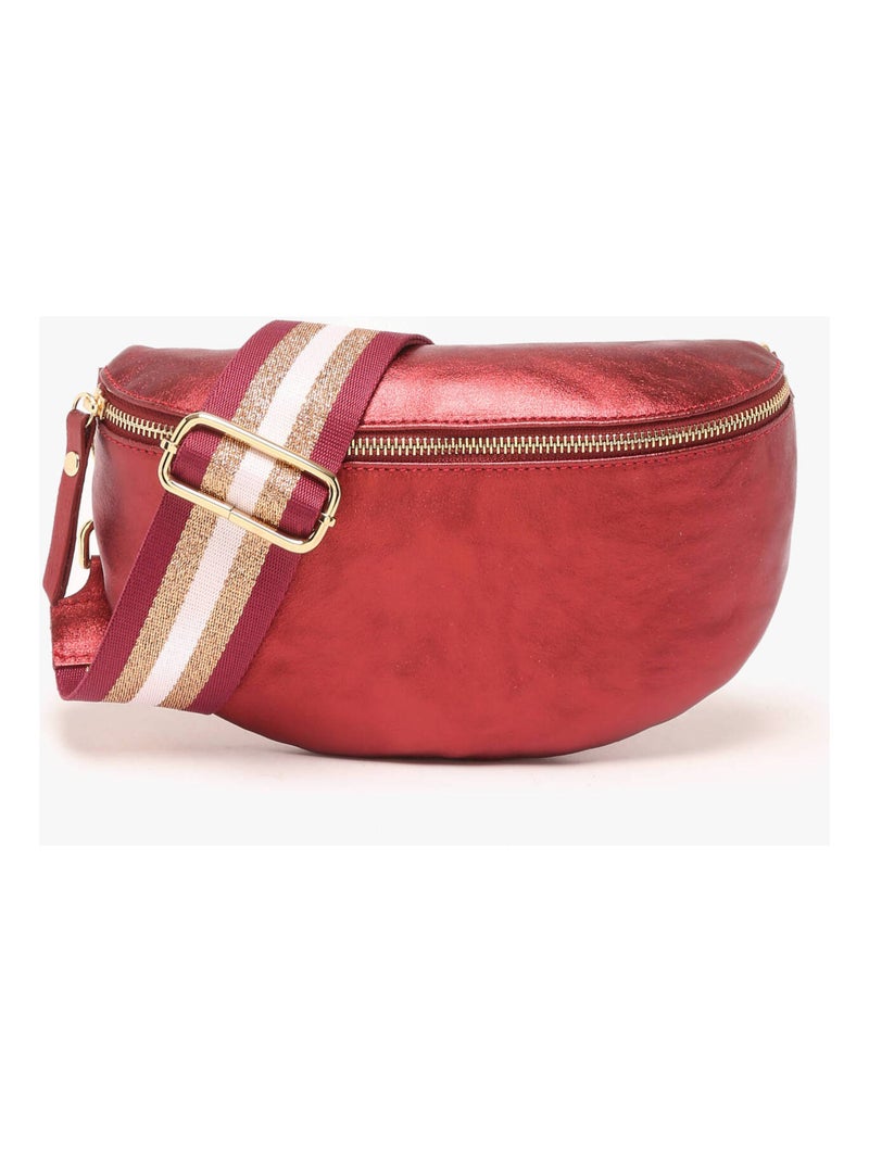 Sac Banane Nine Cuir Milano Cuir De Vachette Rouge pourpre - Kiabi