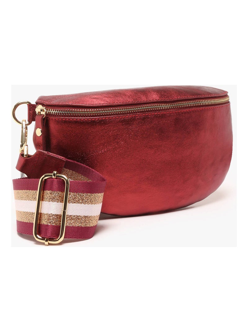 Sac Banane Nine Cuir Milano Cuir De Vachette Rouge pourpre - Kiabi