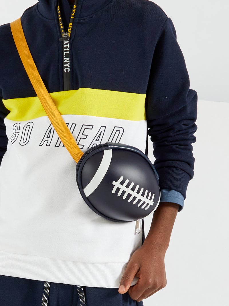 Sac banane 'rugby' bleu noir - Kiabi