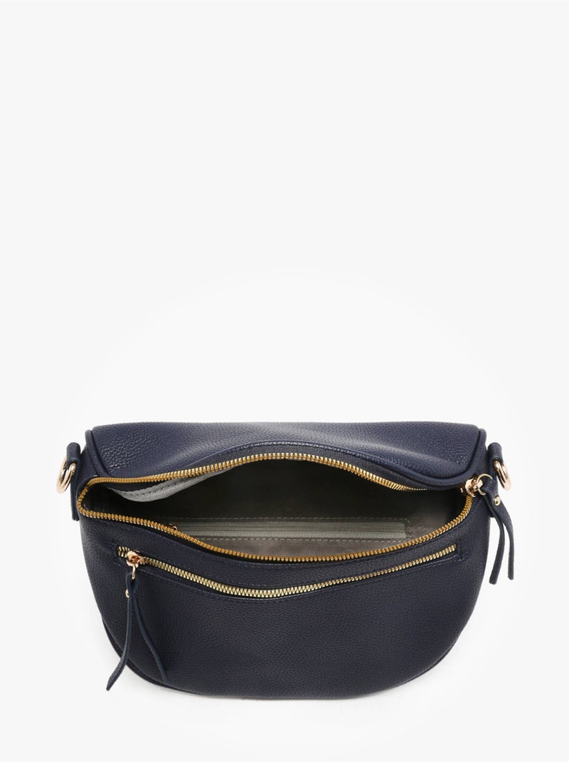 Sac banane sangle gallantry toile enduite Bleu Noir - Kiabi