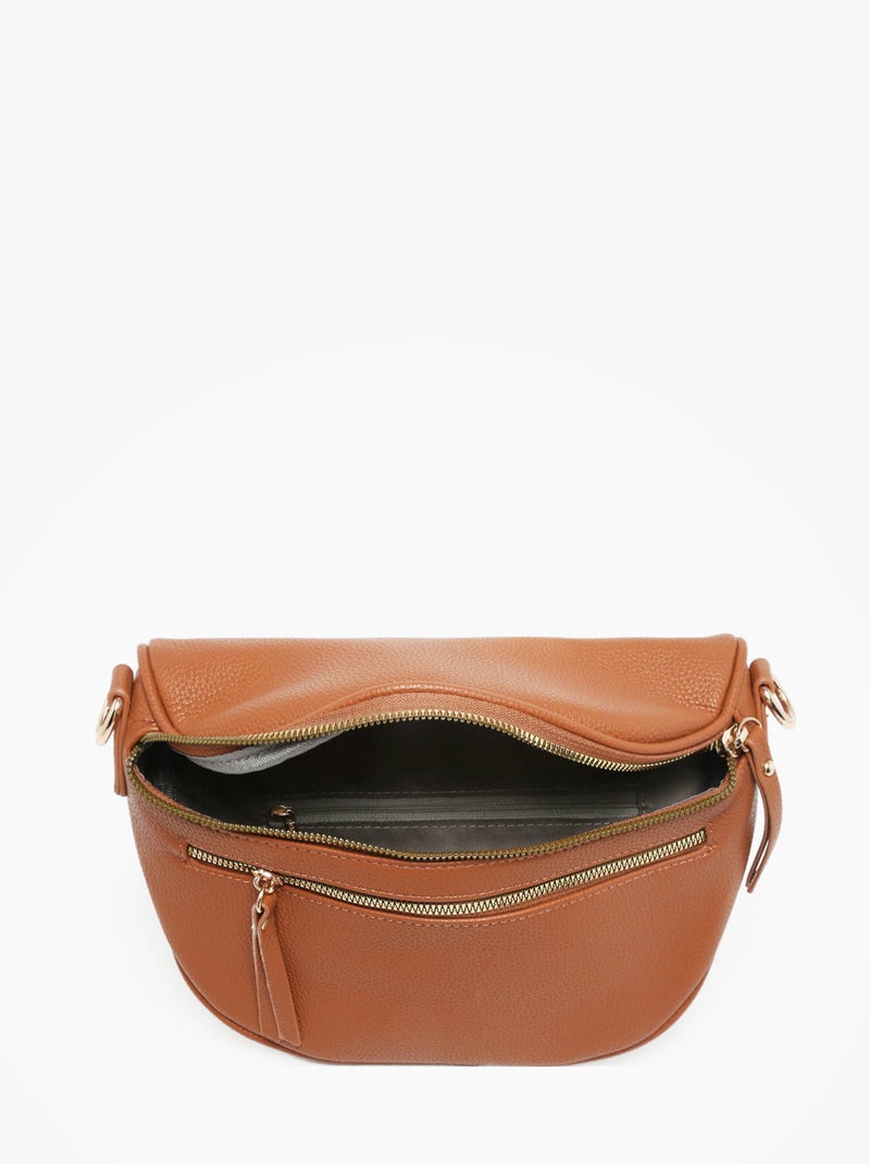 Sac Banane Sangle Miniprix Toile Enduite Marron - Kiabi