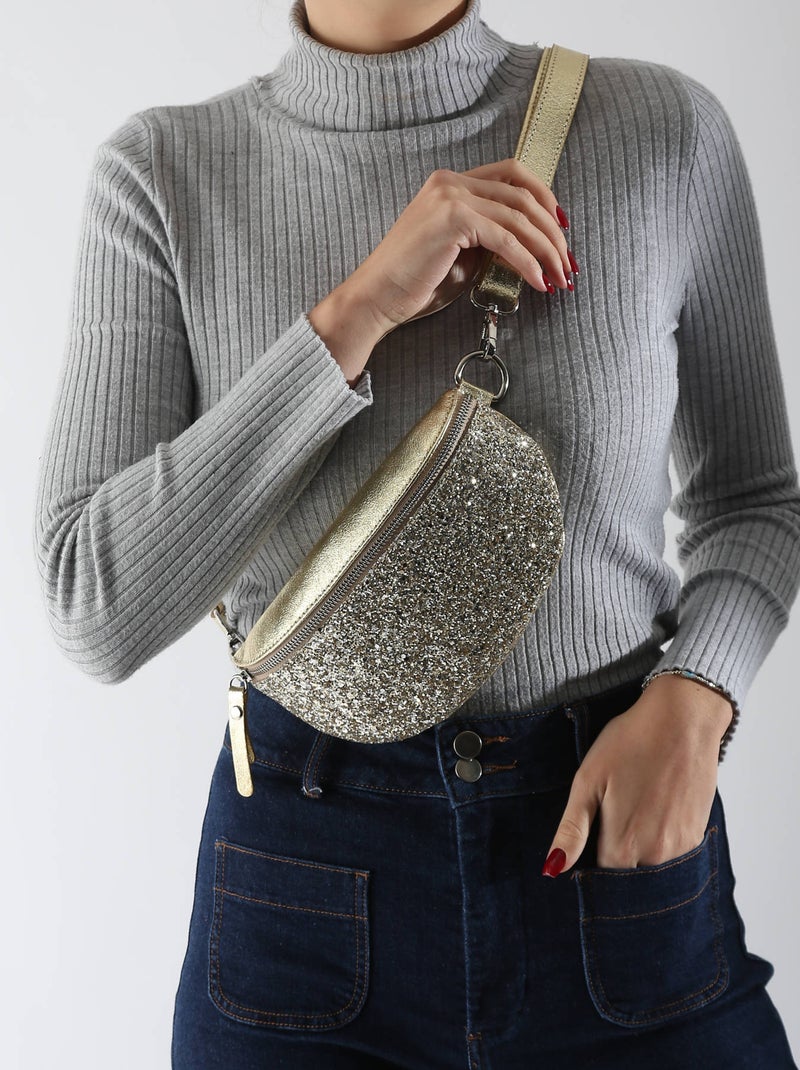 Sac Banane Star Cuir Milano Synthetique Garni Cuir Doré/or - Kiabi