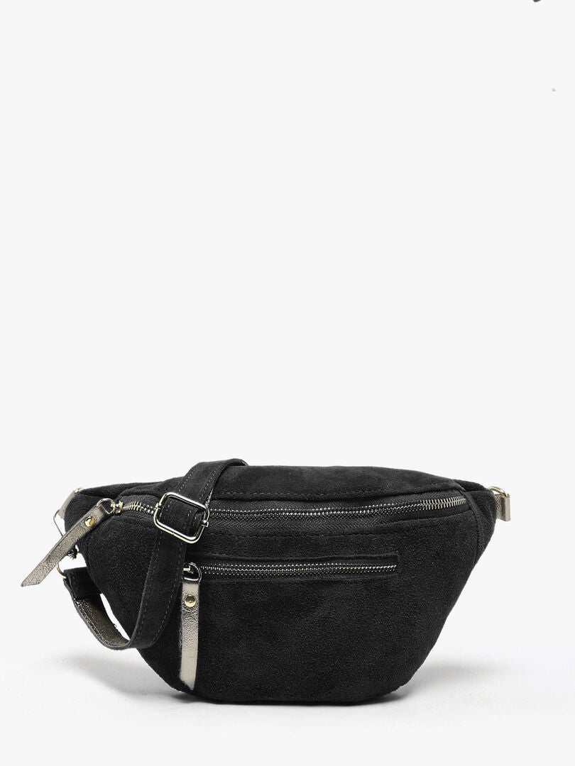 Sac Banane Velvet Irisé Cuir Milano Cuir De Vachette Noir Doré Noir - Kiabi