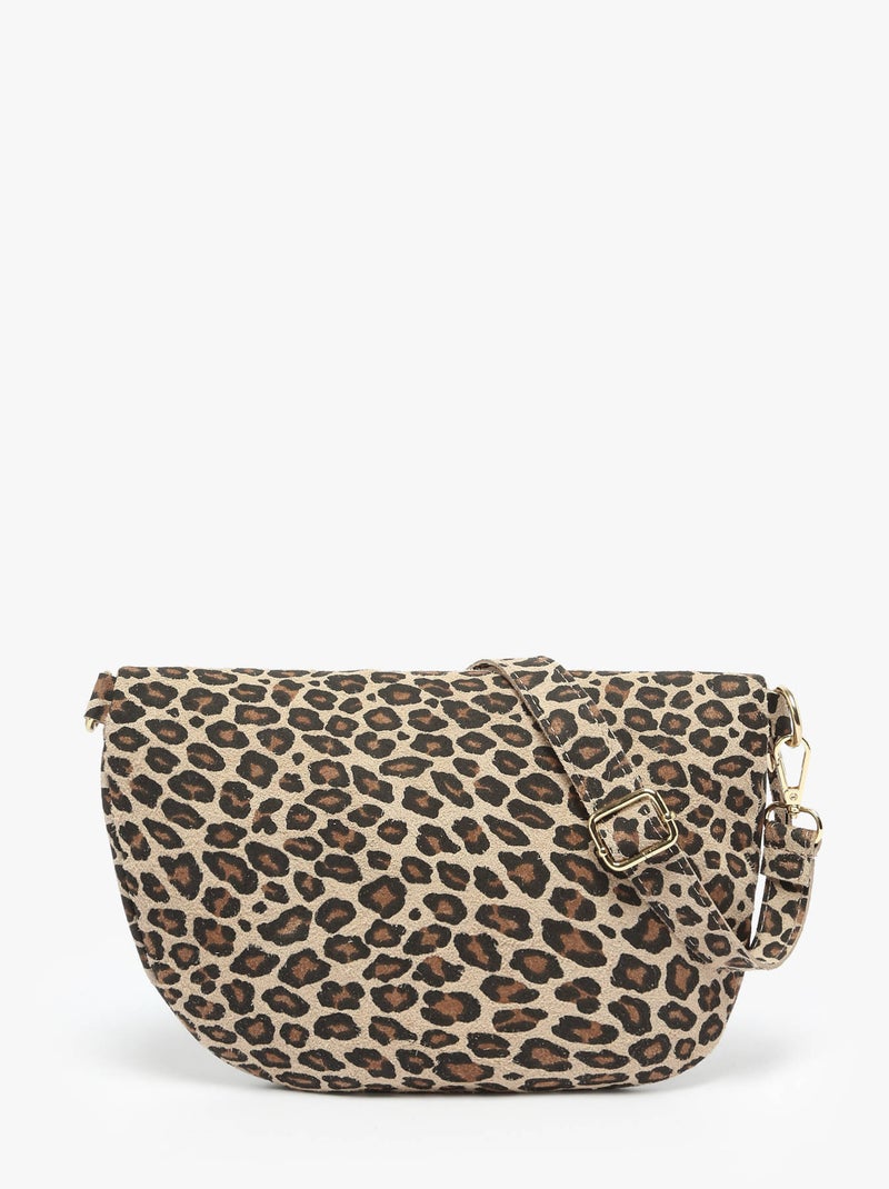 Sac Banane Velvet Leopardo Cuir Milano Cuir De Vachette Noir Marron - Kiabi