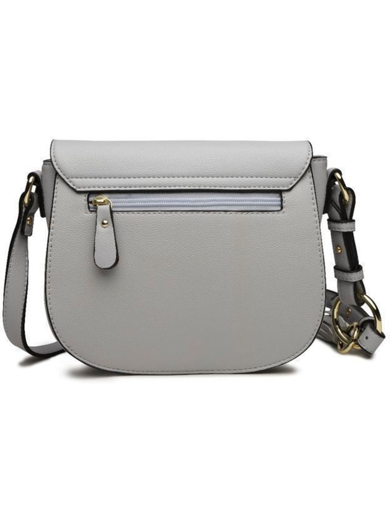 Sac bandoulière à franges bretelles amovibles 22x8x18 cm - miss lulu Gris - Kiabi
