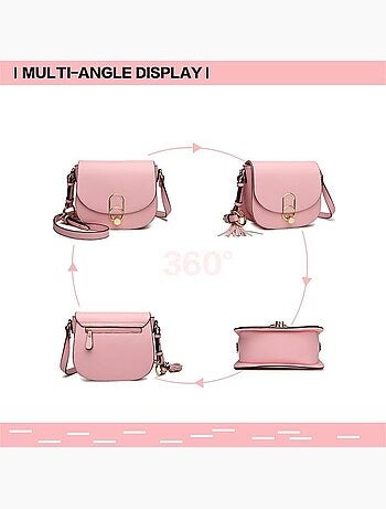 Sac bandoulière à franges bretelles amovibles 22x8x18 cm - miss lulu