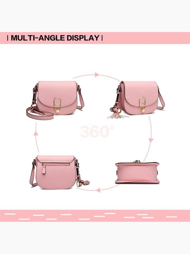 Sac bandoulière à franges bretelles amovibles 22x8x18 cm - miss lulu Rose - Kiabi