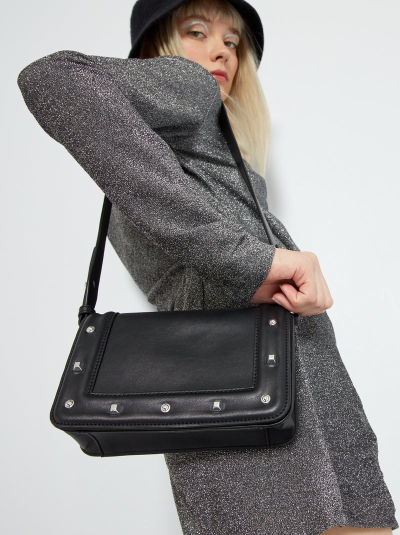 Sac bandoulière à rabat NOIR - Kiabi