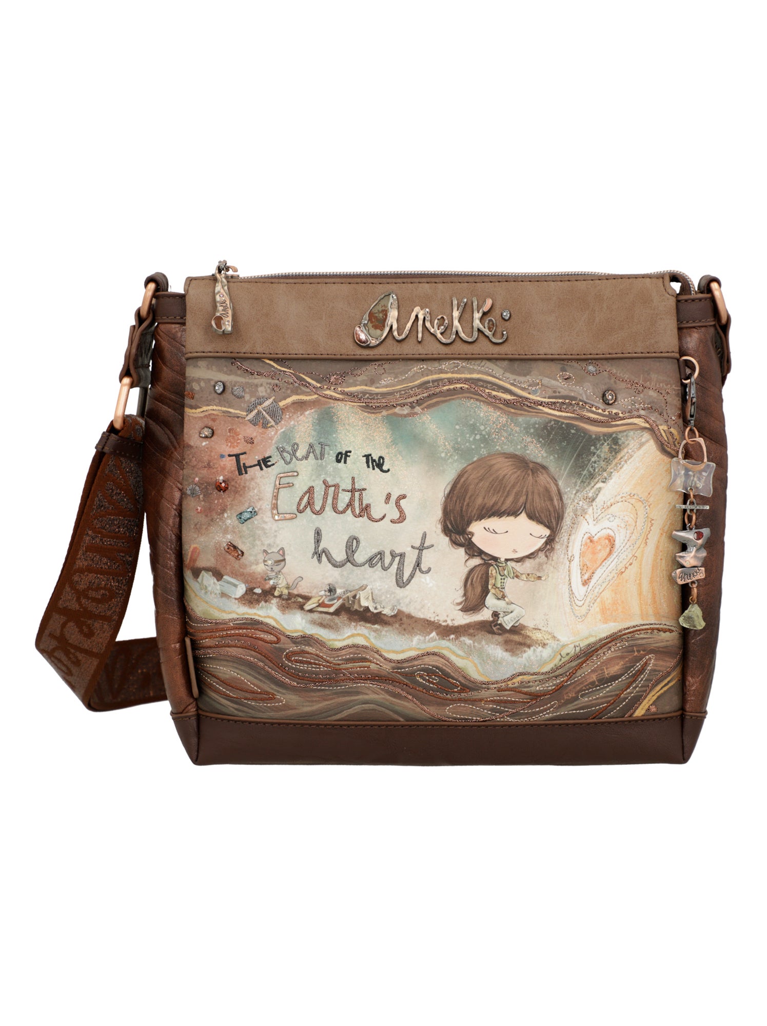 Sac à Bandoulière Anekke En Cuir Marron - Fermeture éclair - Modèle 35673-246 - Style Classique Et Pratique - 10