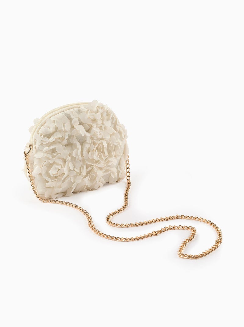 Sac Bandoulière avec Effet de Fleurs Blanc - Kiabi
