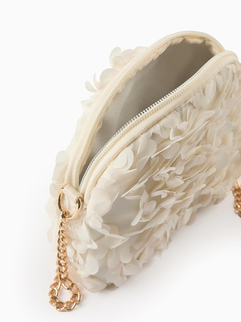 Sac Bandoulière avec Effet de Fleurs Blanc - Kiabi