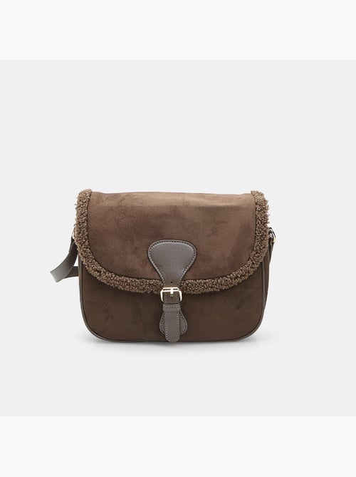 Sac bandoulière avec insert en fausse fourrure - Kiabi