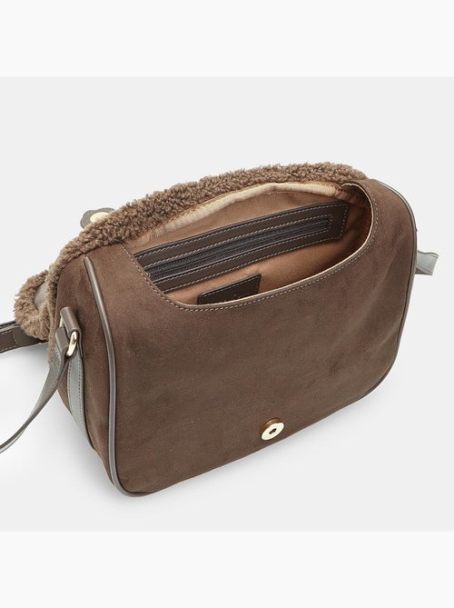 Sac bandoulière avec insert en fausse fourrure - Kiabi