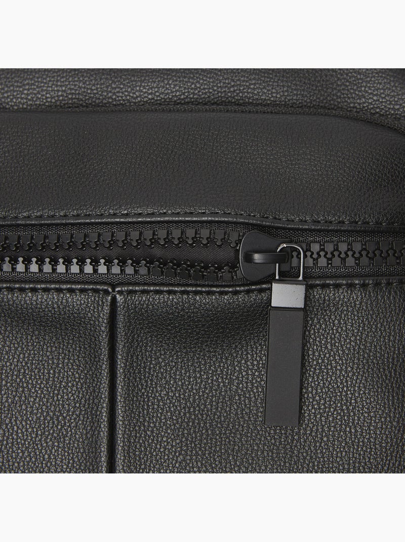 Sac bandoulière avec triple zip Noir - Kiabi