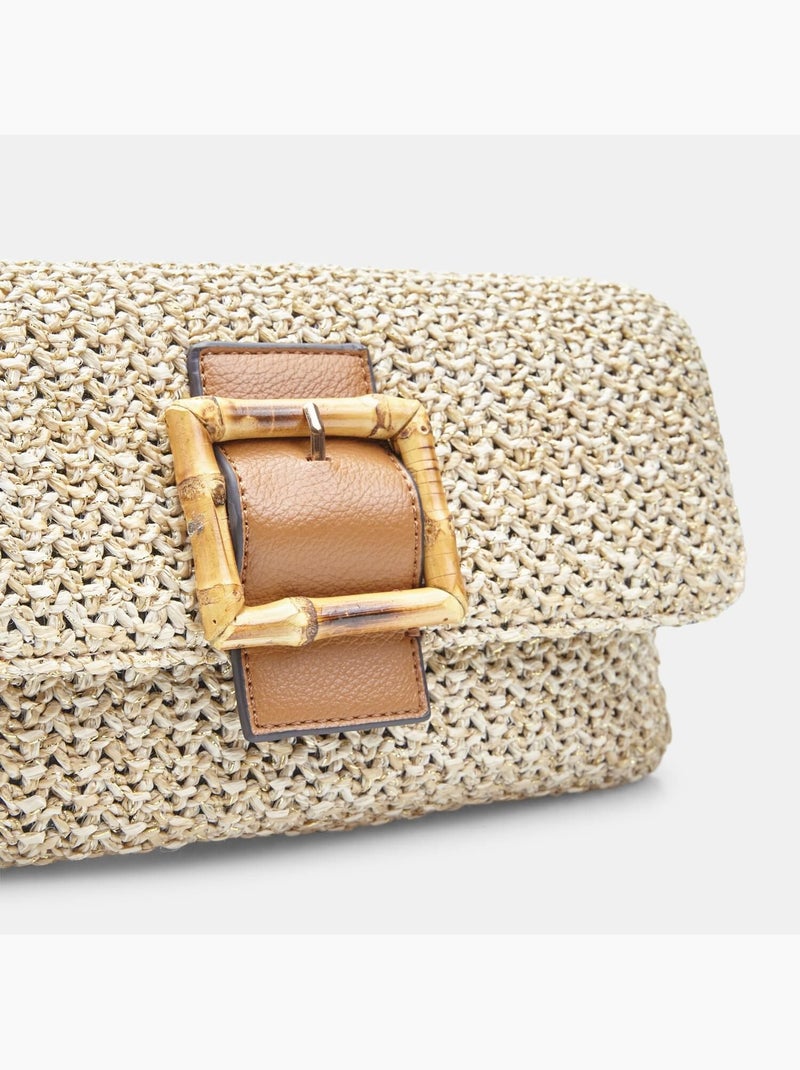 Sac bandoulière BATA en raphia Bronze - Kiabi