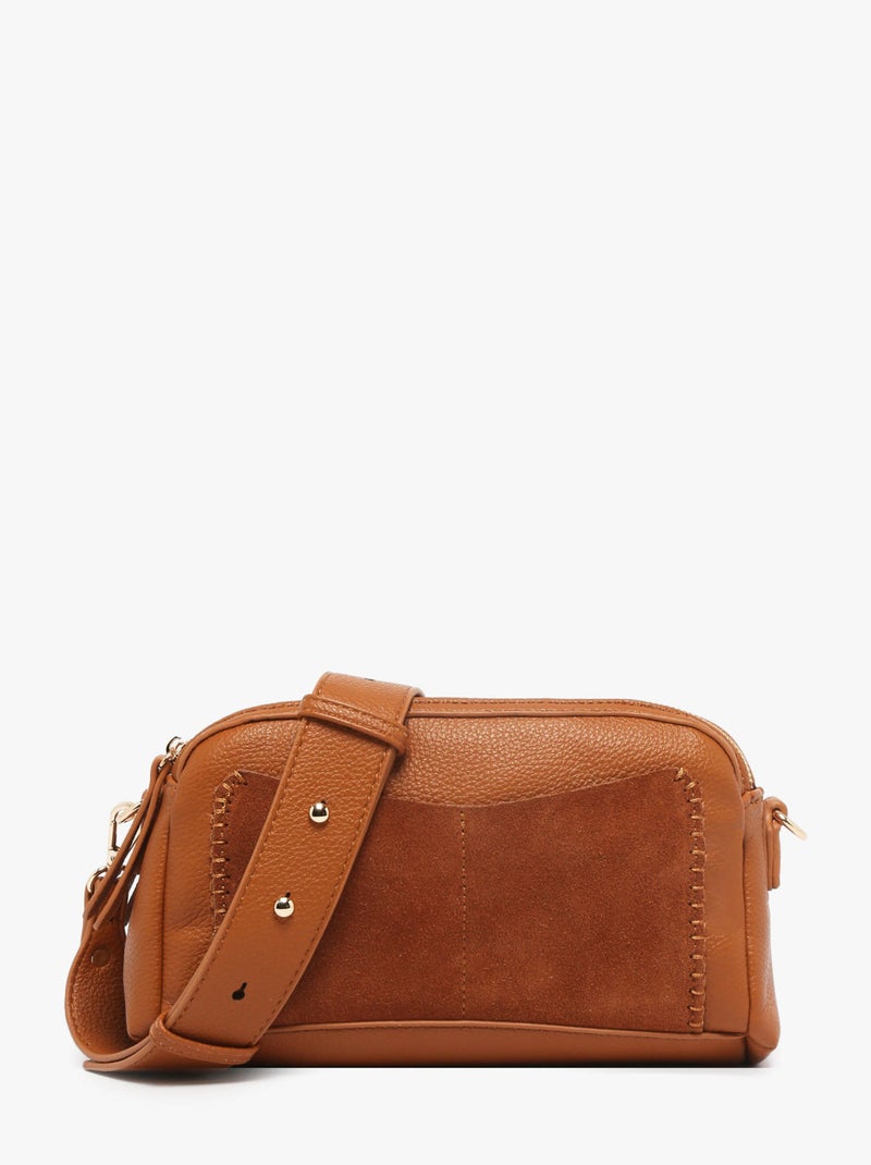 Sac Bandoulière Brodery Torrow Cuir Garni Synthetique Camel - Kiabi