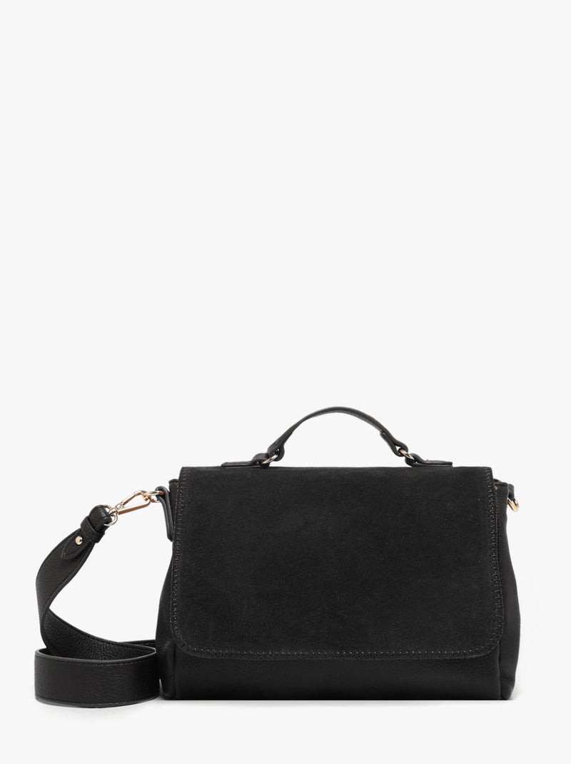 Sac Bandoulière Brodery Torrow Cuir Garni Synthetique Noir - Kiabi