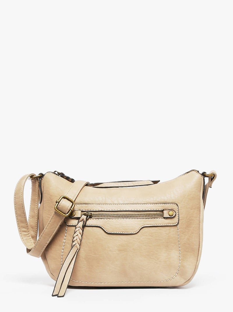 Sac Bandoulière Bubble Miniprix Toile Enduite Taupe - Kiabi