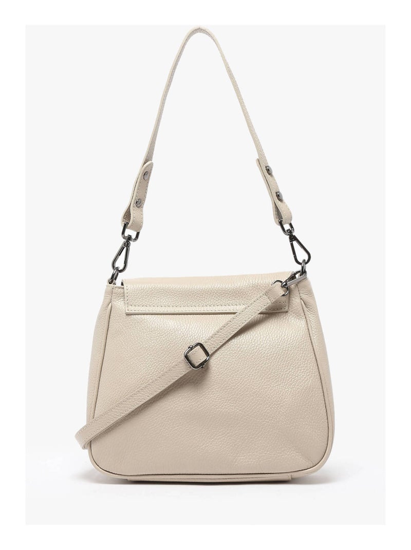 Sac Bandoulière Caviar Cuir Milano Cuir De Vachette Beige clair - Kiabi