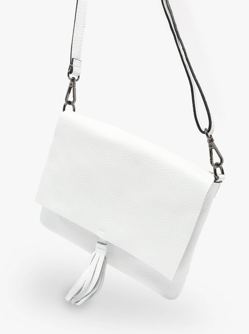 Sac Bandoulière Caviar Cuir Milano Cuir De Vachette Blanc Blanc Blanc - Kiabi