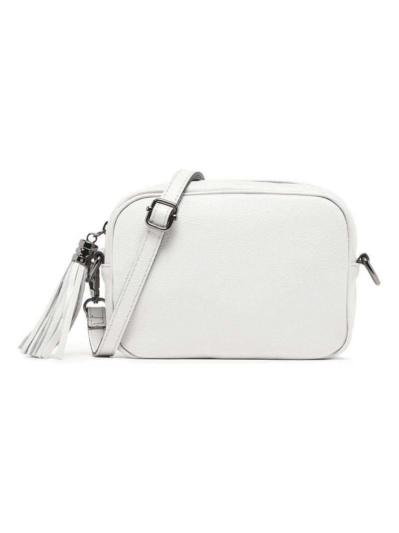 Sac Bandoulière Caviar Cuir Milano Cuir De Vachette Blanc - Kiabi