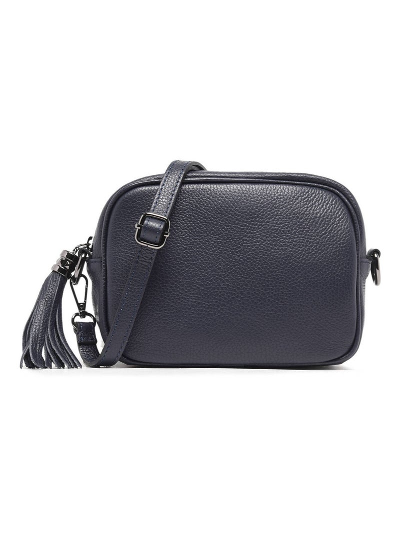 Sac Bandoulière Caviar Cuir Milano Cuir De Vachette Bleu électrique - Kiabi