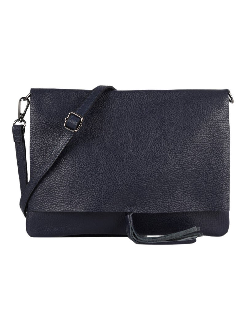 Sac Bandoulière Caviar Cuir Milano Cuir De Vachette Bleu électrique - Kiabi