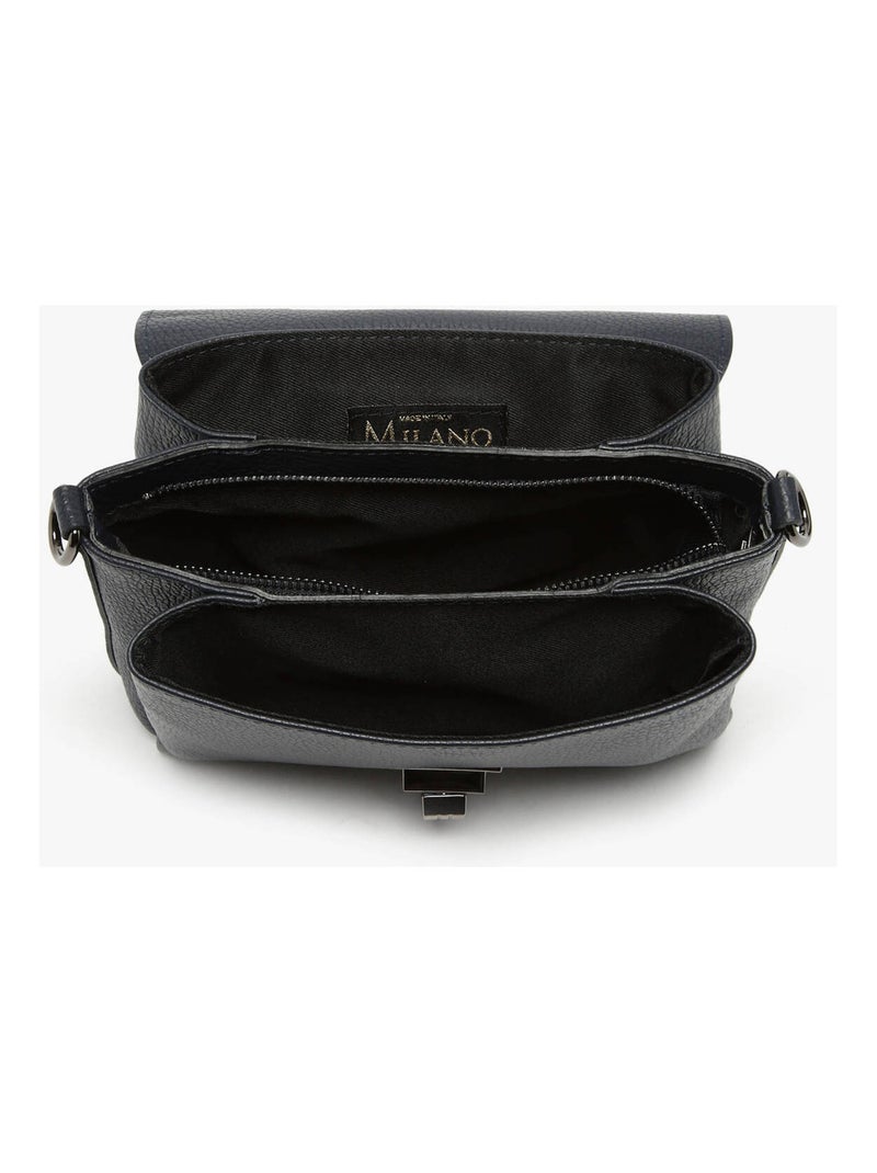 Sac Bandoulière Caviar Cuir Milano Cuir De Vachette Bleu électrique - Kiabi