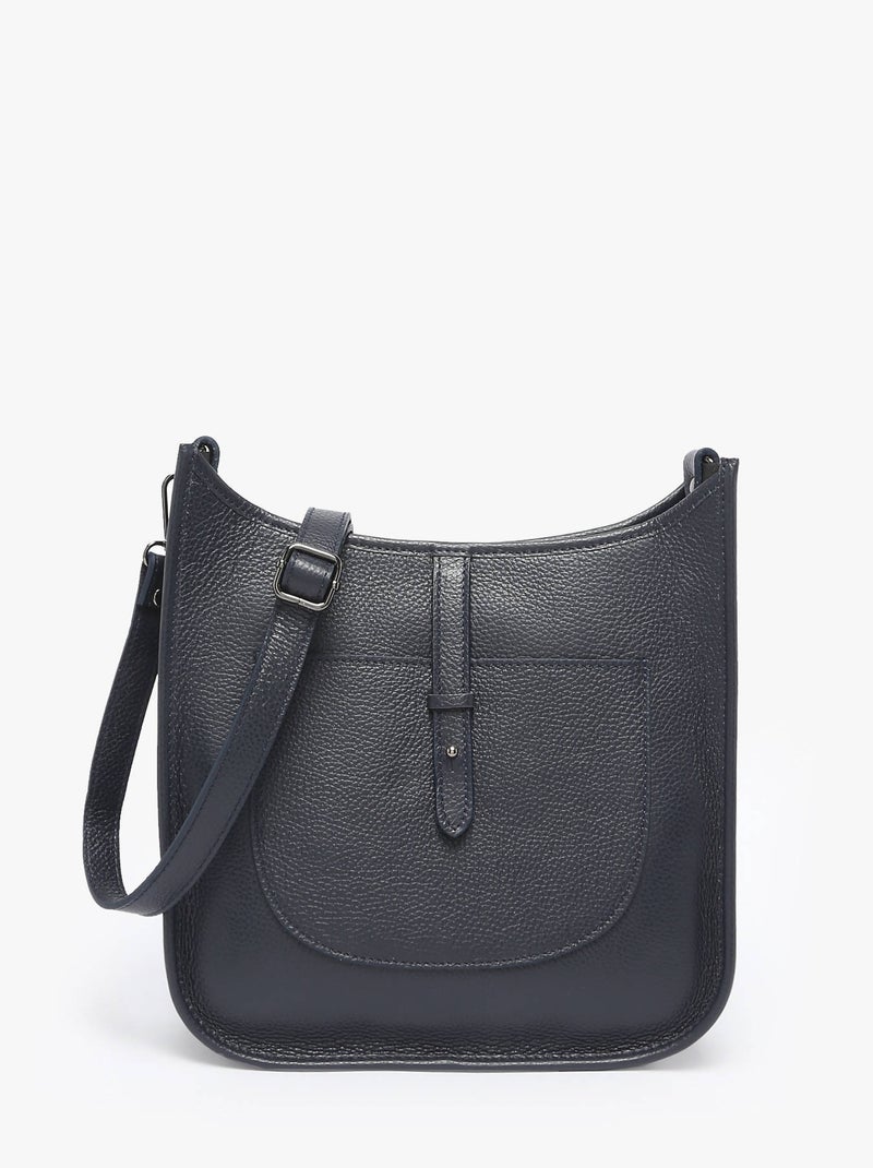 Sac Bandoulière Caviar Cuir Milano Cuir De Vachette Bleu électrique - Kiabi