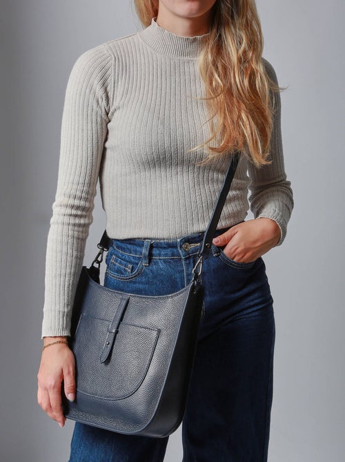 Sac Bandoulière Caviar Cuir Milano Cuir De Vachette - Kiabi