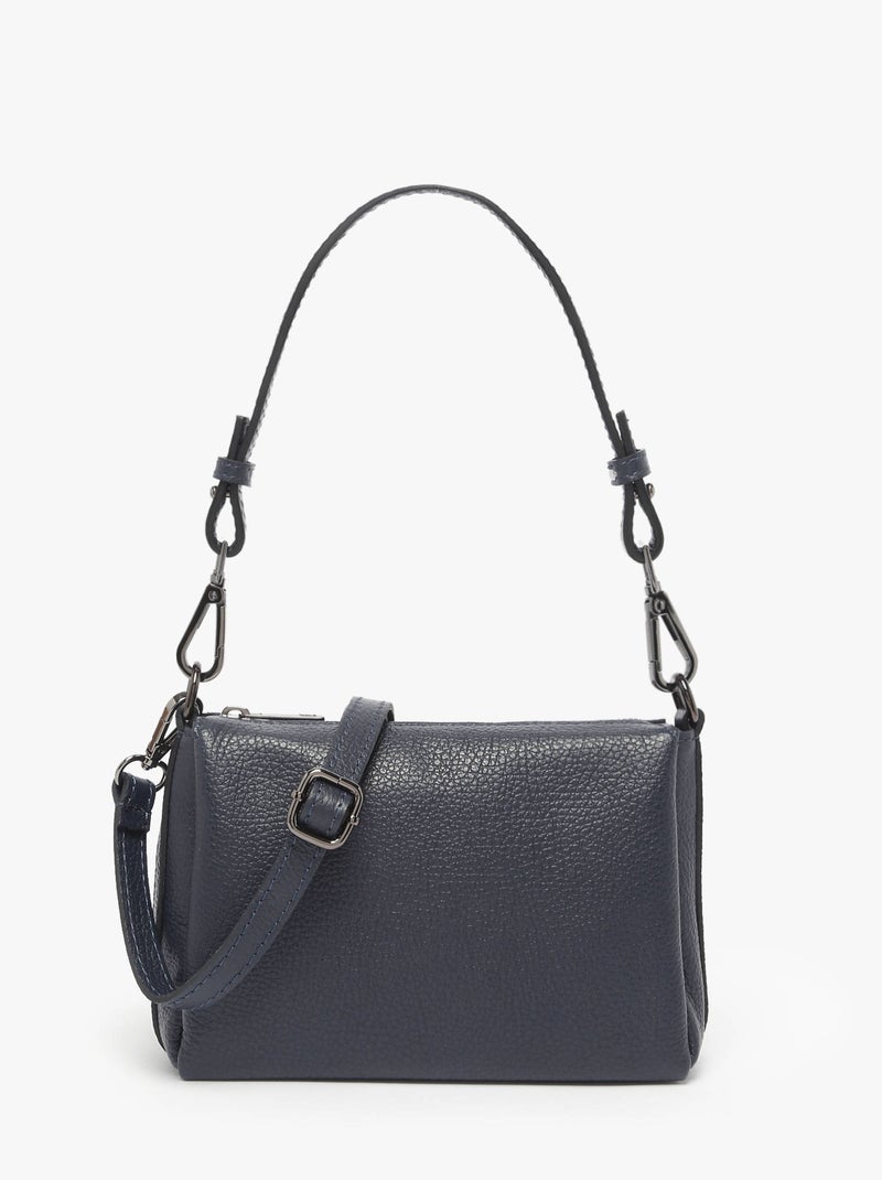 Sac Bandoulière Caviar Cuir Milano Cuir De Vachette Bleu électrique - Kiabi