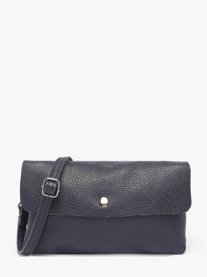 Sac Bandoulière Caviar Cuir Milano Cuir De Vachette Bleu électrique - Kiabi