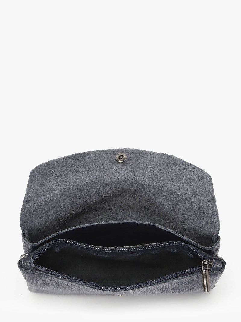 Sac Bandoulière Caviar Cuir Milano Cuir De Vachette Bleu électrique - Kiabi