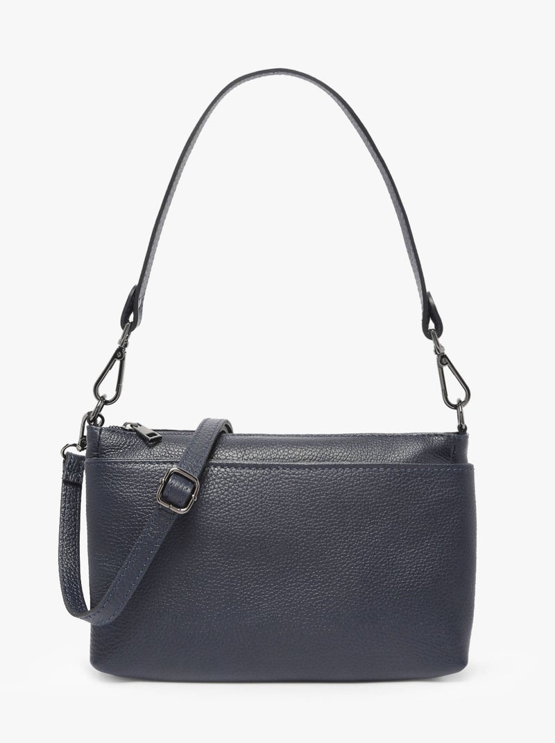 Sac Bandoulière Caviar Cuir Milano Cuir De Vachette Bleu électrique - Kiabi