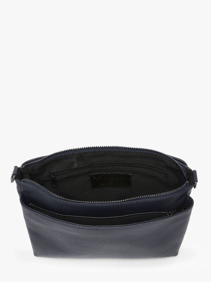 Sac Bandoulière Caviar Cuir Milano Cuir De Vachette Bleu électrique - Kiabi