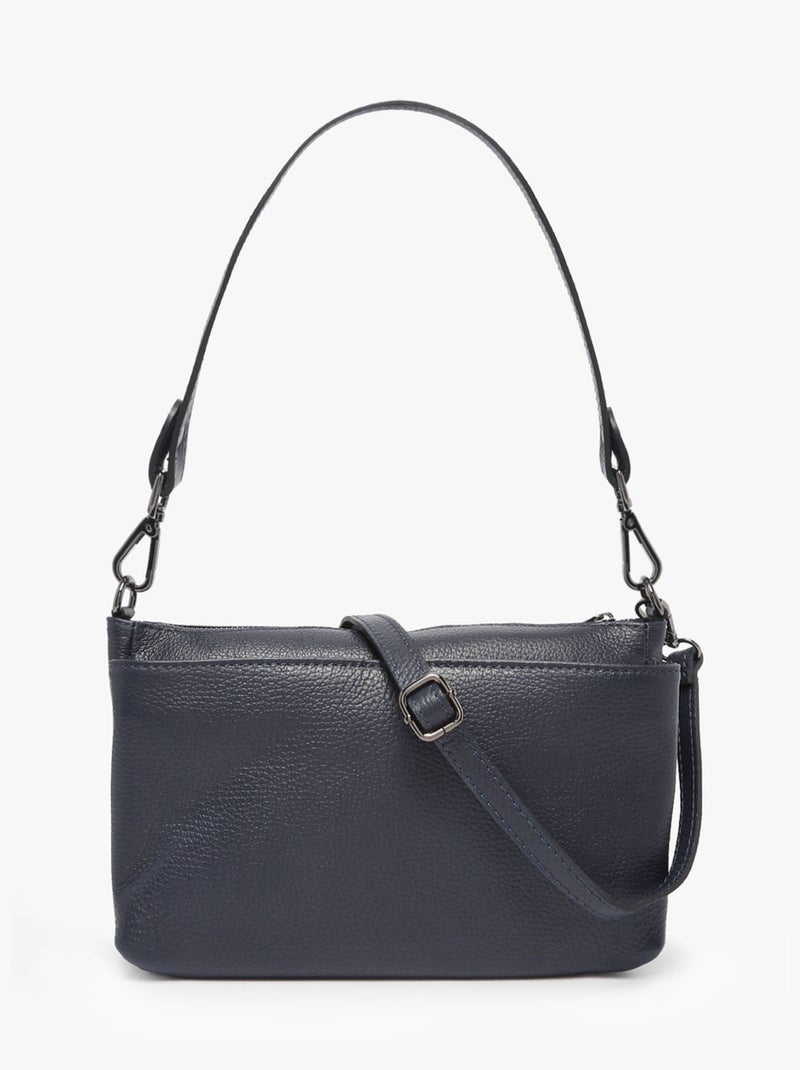 Sac Bandoulière Caviar Cuir Milano Cuir De Vachette Bleu électrique - Kiabi