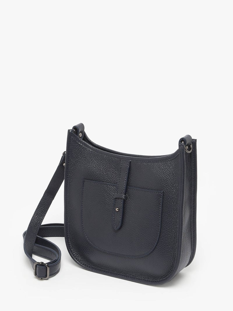 Sac Bandoulière Caviar Cuir Milano Cuir De Vachette Bleu électrique - Kiabi