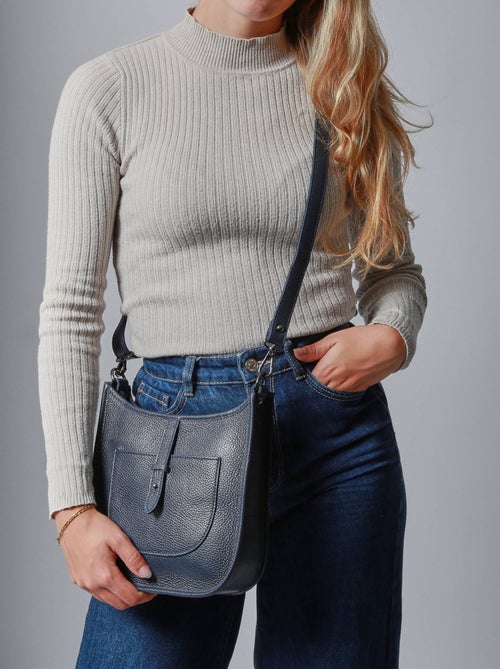 Sac Bandoulière Caviar Cuir Milano Cuir De Vachette - Kiabi