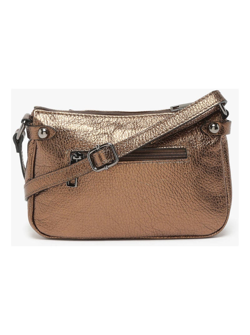 Sac Bandoulière Caviar Cuir Milano Cuir De Vachette Bronze - Kiabi