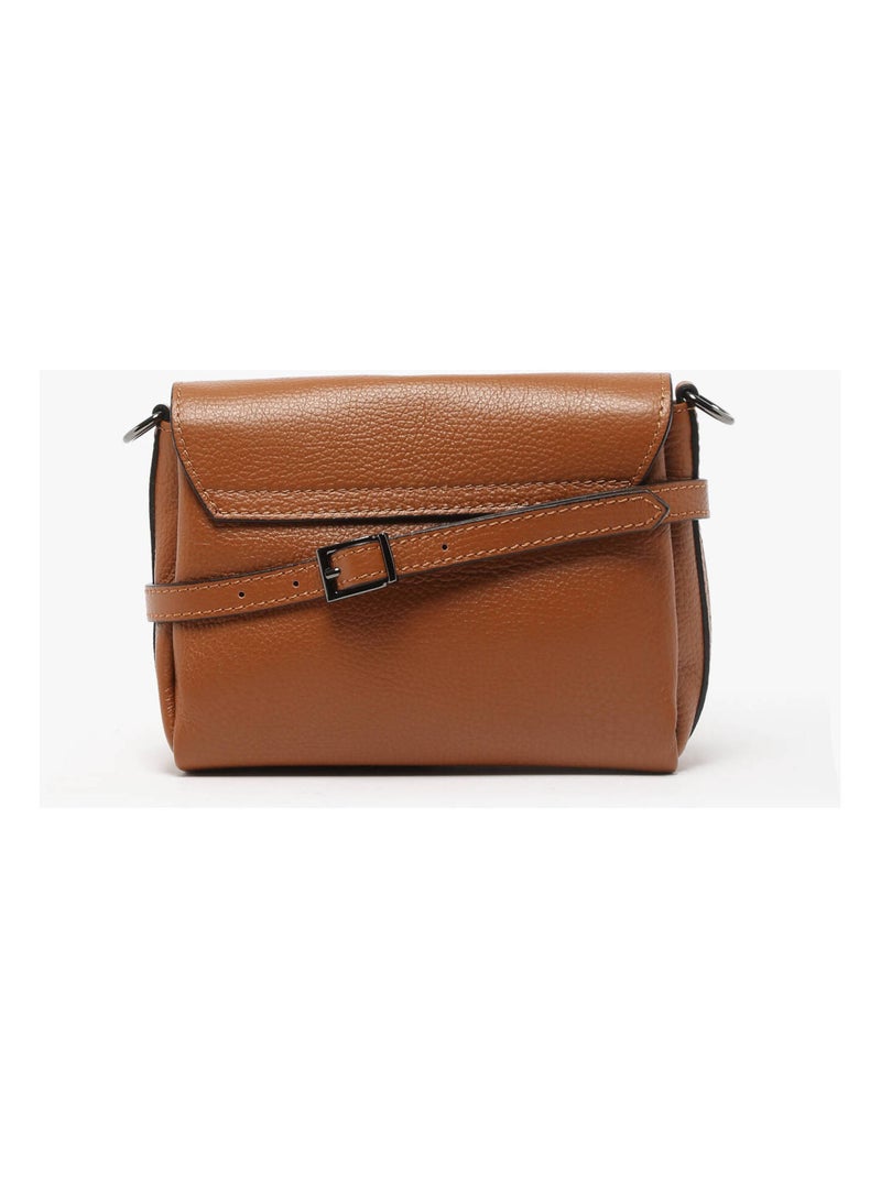 Sac Bandoulière Caviar Cuir Milano Cuir De Vachette Marron tabac - Kiabi