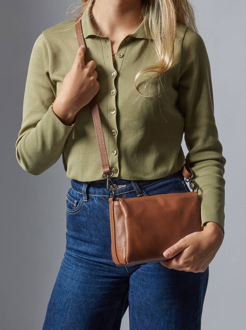 Sac Bandoulière Caviar Cuir Milano Cuir De Vachette - Kiabi