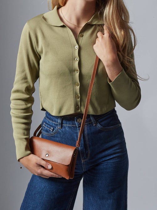 Sac Bandoulière Caviar Cuir Milano Cuir De Vachette - Kiabi