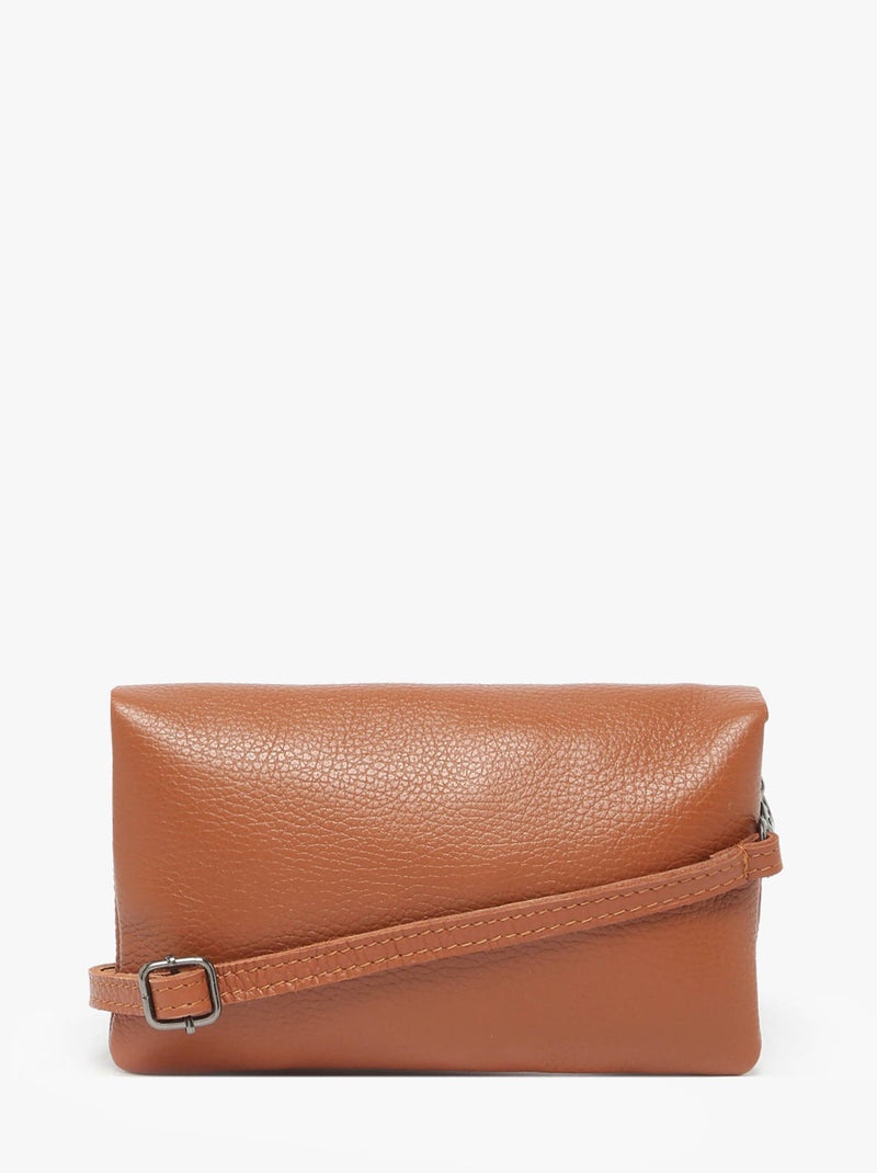 Sac Bandoulière Caviar Cuir Milano Cuir De Vachette Marron tabac - Kiabi