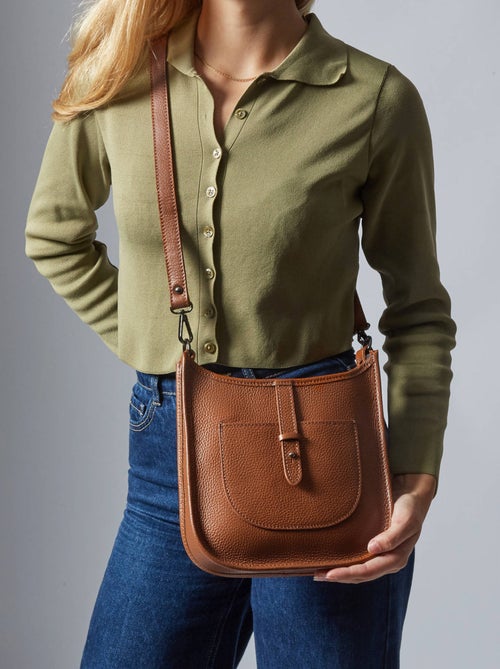 Sac Bandoulière Caviar Cuir Milano Cuir De Vachette - Kiabi