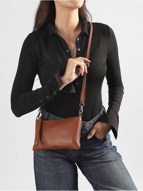 Sac bandoulière caviar cuir milano cuir de vachette - Kiabi Sac bandoulière caviar cuir milano cuir de vachette - Kiabi